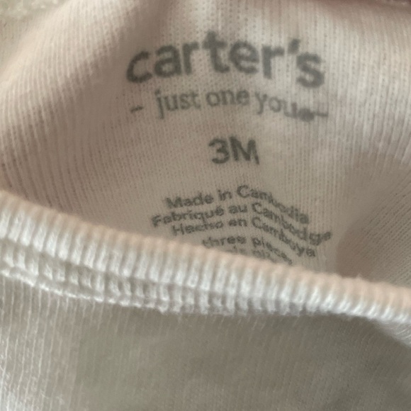 Carter's White Baby Gender Neutral Bodysuits Set of 3 size 3M - Picture 2 of 5